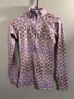Nike Lavender and White Geometric Half-Zip Top